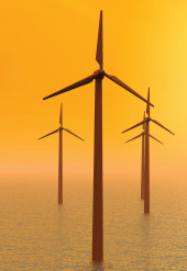 Offshore Wind Farm Sunset Small Banner